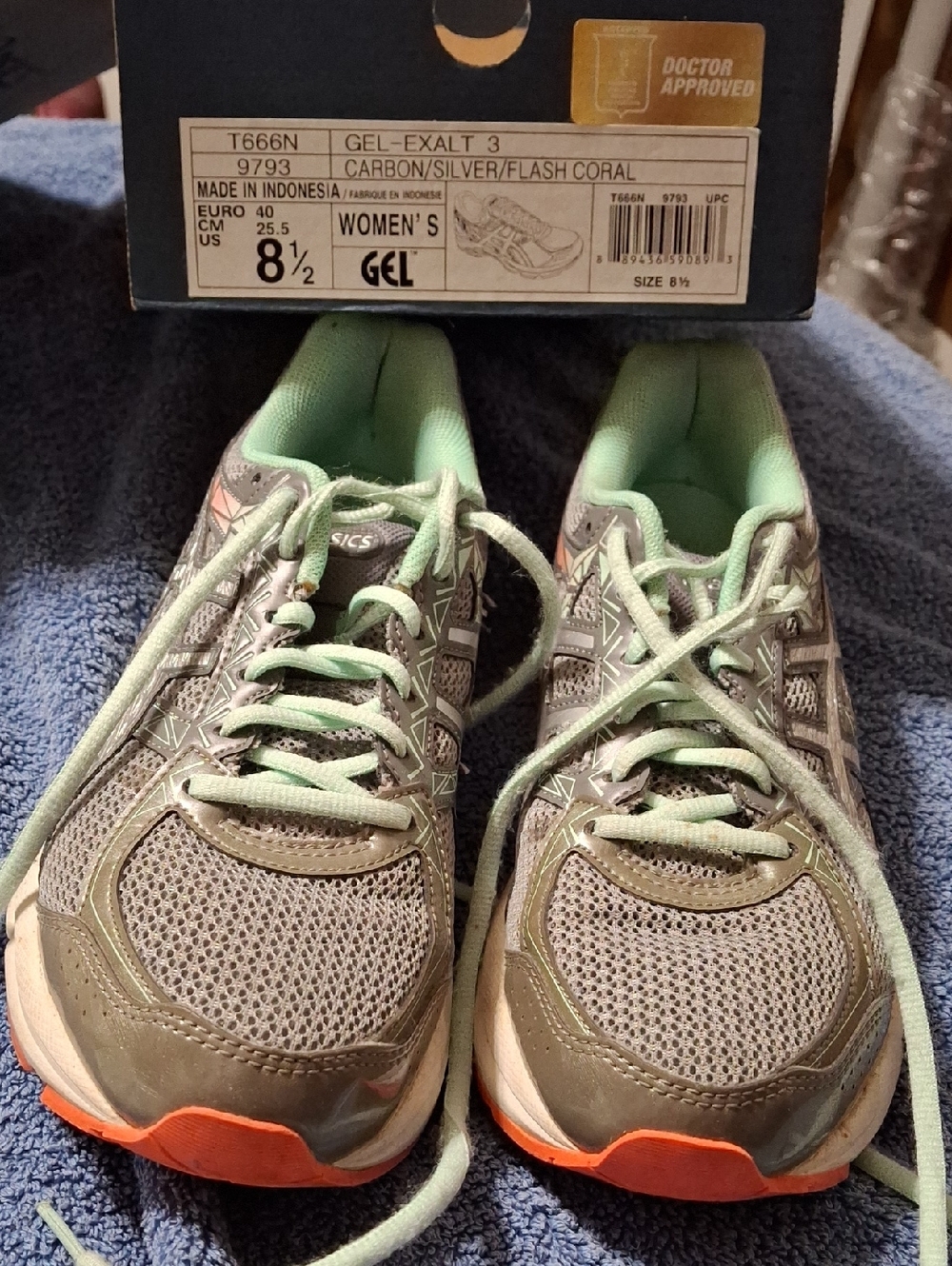 Asics Women's Running Shoes - Gray, Mint, Orange